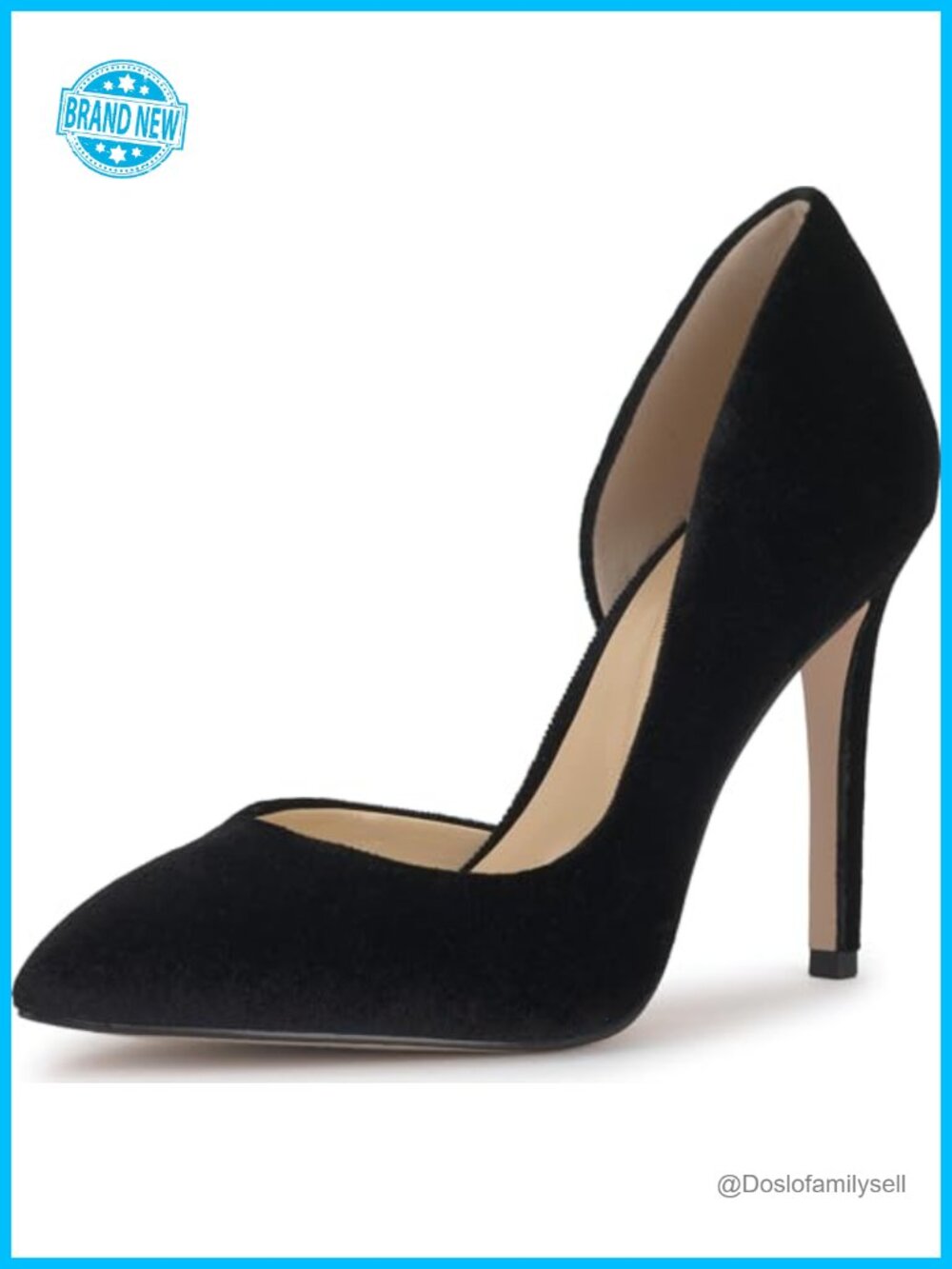 Pointed Toe D'Orsay Stiletto Pump Slip On Dress Heel
